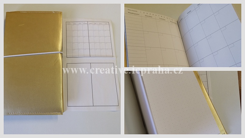 Diář - Journal & Planner 10,5x18x1,5cm zlatý